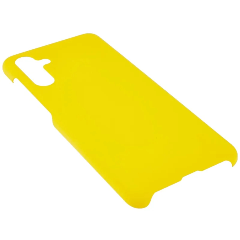 For Samsung Galaxy A13 5G Glossy Surface Hard PC Phone Case Anti-scratch Rubberized Protective Cover - Yellow
