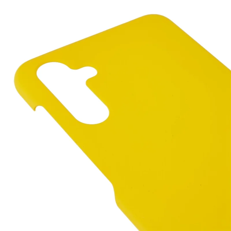 For Samsung Galaxy A13 5G Glossy Surface Hard PC Phone Case Anti-scratch Rubberized Protective Cover - Yellow