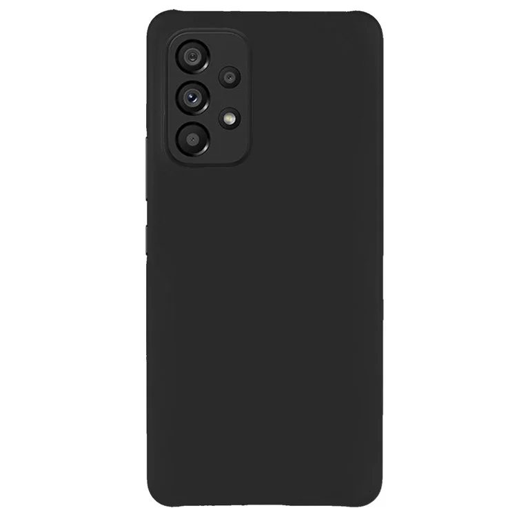 Para Samsung Galaxy A53 5G Cubierta de la Caja Del Teléfono de Protección de PC de Superficie Brillante de Goma, la Superficie Dura - Negro