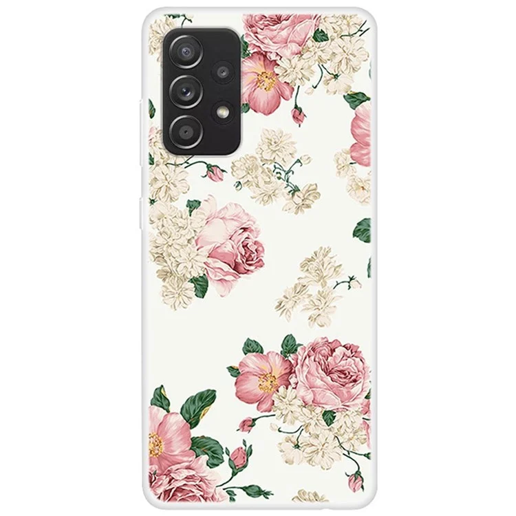 Для Samsung Galaxy A53 5G Pattern Printing Soft TPU Phone Case Fall Protection Back Cover - Flower