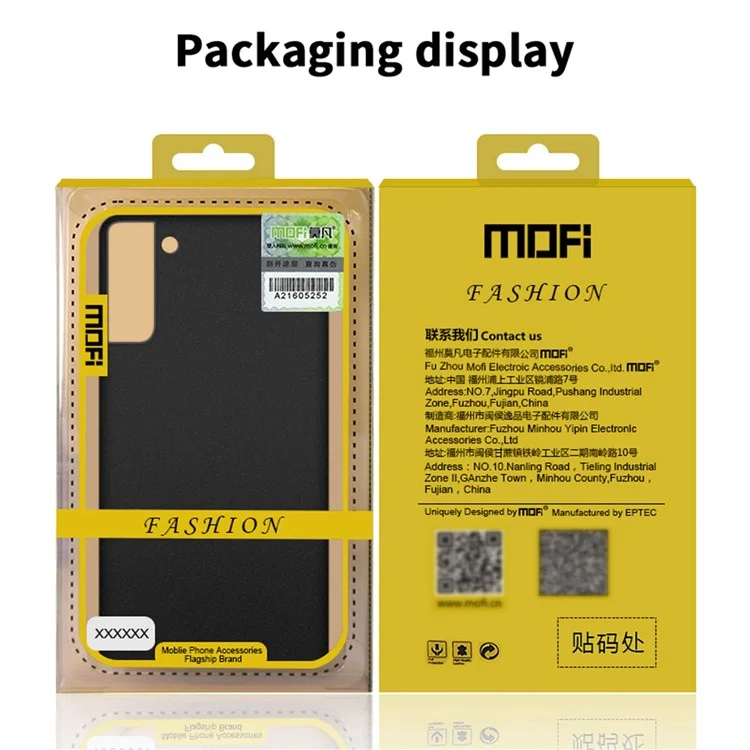 MOFI Shield Matteserie Für Samsung Galaxy S22+ 5G Impact Resistant Hard PC Phone Case Protector Deckung - Schwarz