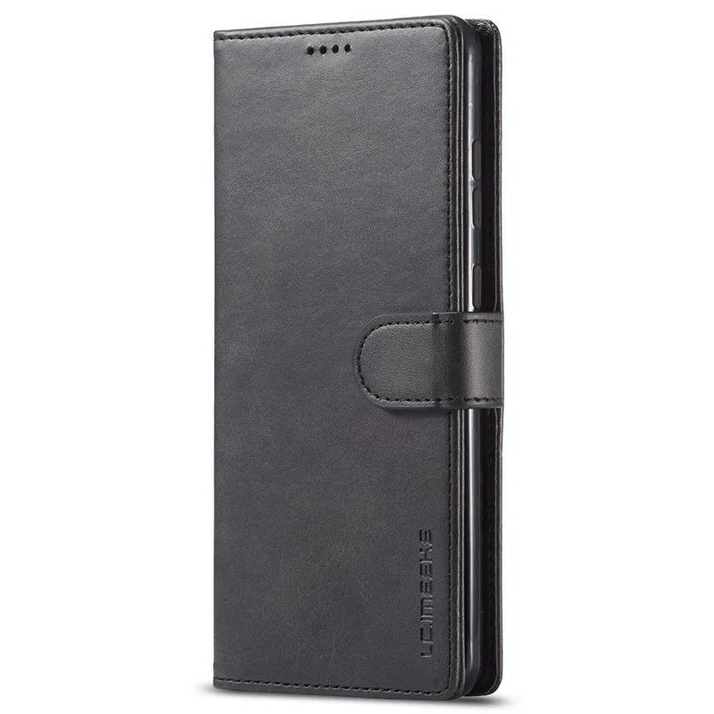 LC.IMEEKE for Samsung Galaxy A23 4G / 5G (Global Version) / M23 5G / F23 5G Shockproof Textured PU Leather Flip Folio Stand Wallet Case Mobile Phone Case Cover - Black