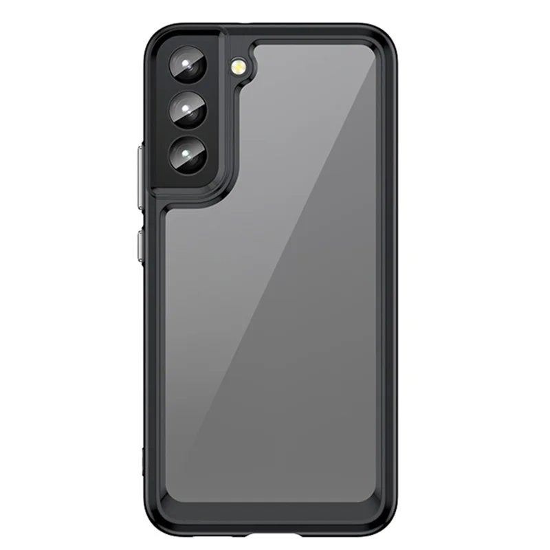 Для Samsung Galaxy S22+ 5G Independent PC Buttons Protective Cover TPU + Acrylic Transparent Mobile Phone Case - Чёрный