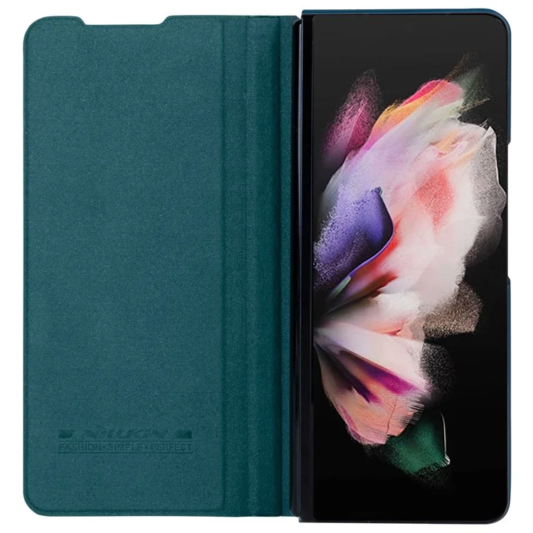 Serie Nillkin Qin Per Samsung Galaxy Z Fold3 5G/W22 5G Porta Penna Custodia Follio Flip Cover Anti-fall - Verde