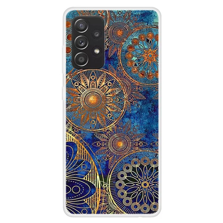 Custodia protettiva con stampa a motivi per Samsung Galaxy A23 5G (versione globale) / 4G, custodia anti-urto per telefono, cover in TPU antishock, slim - Fiore dorato