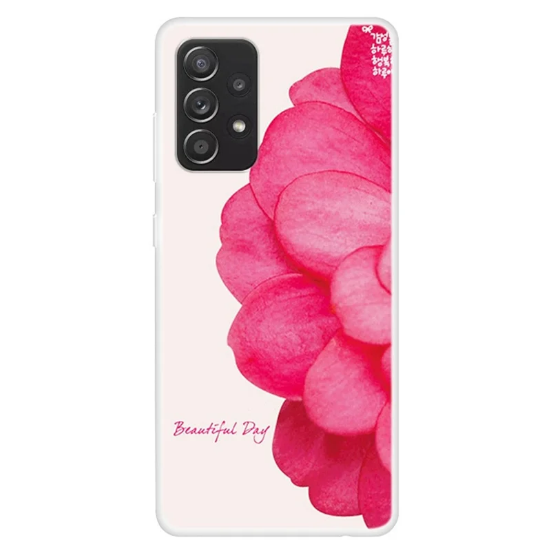 TPU Slim Case for Samsung Galaxy A13 4G Protective Phone Cover Pattern Printed Anti-drop Case - Pink Flower