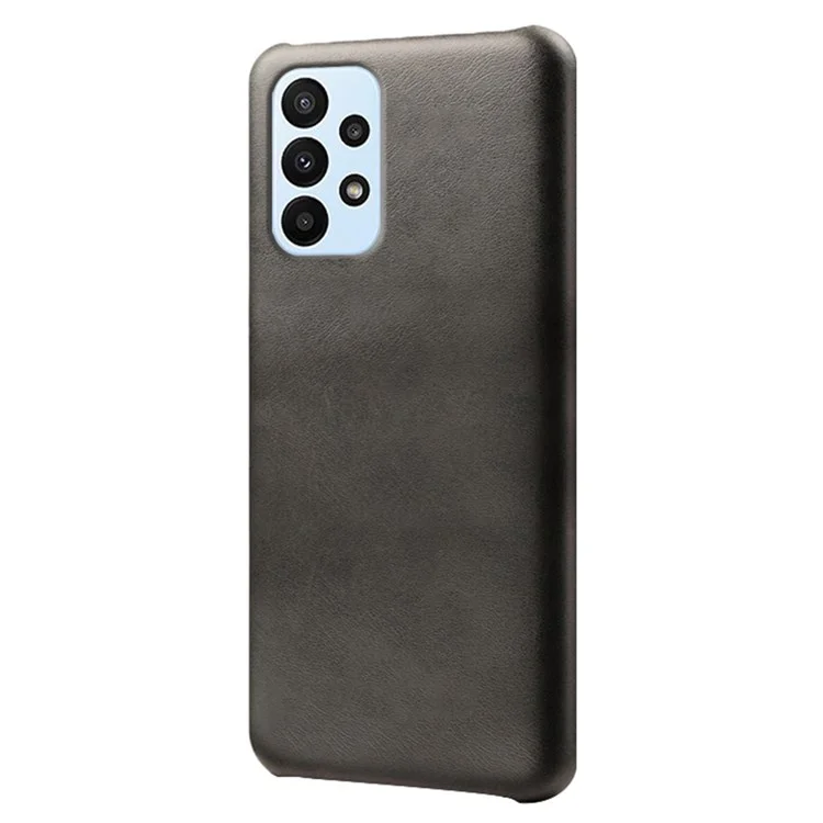 Para Samsung Galaxy A23 4G (165,4 x 76,9 x 8,4mm) Tampa de Telefone Com Tampa de Arranhões Resistentes à Textura PU Concamnet Coated PC Phone Case - Preto