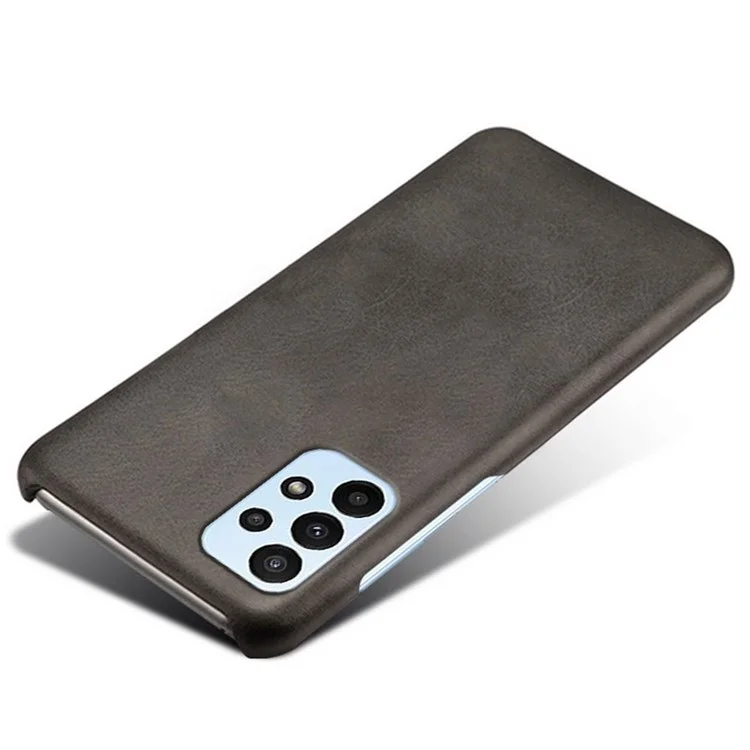 Para Samsung Galaxy A23 4G (165,4 x 76,9 x 8,4mm) Tampa de Telefone Com Tampa de Arranhões Resistentes à Textura PU Concamnet Coated PC Phone Case - Preto