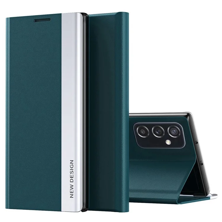 Para Samsung Galaxy M23 5G / F23 5G Funda de Cuero PU con Acabado Electrodepositado Protección Total con Soporte - Verde