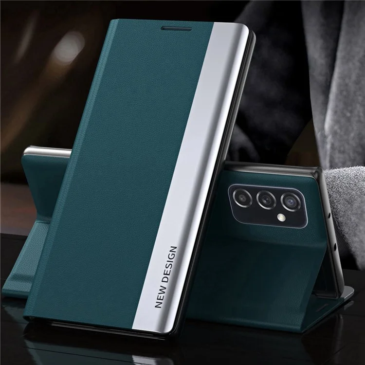 Para Samsung Galaxy M23 5G / F23 5G Funda de Cuero PU con Acabado Electrodepositado Protección Total con Soporte - Verde