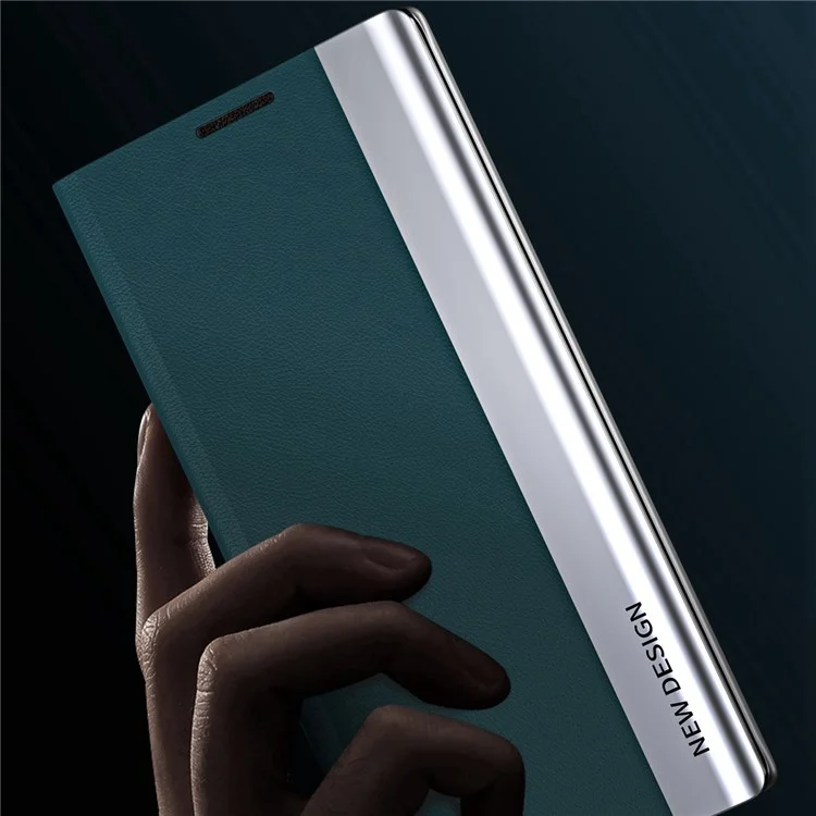 Para Samsung Galaxy M23 5G / F23 5G Funda de Cuero PU con Acabado Electrodepositado Protección Total con Soporte - Verde