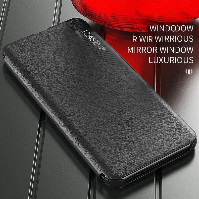 For Samsung Galaxy M23 5G/F23 5G View Window PU Leather Protective Cover Stand Design Phone Case - Green