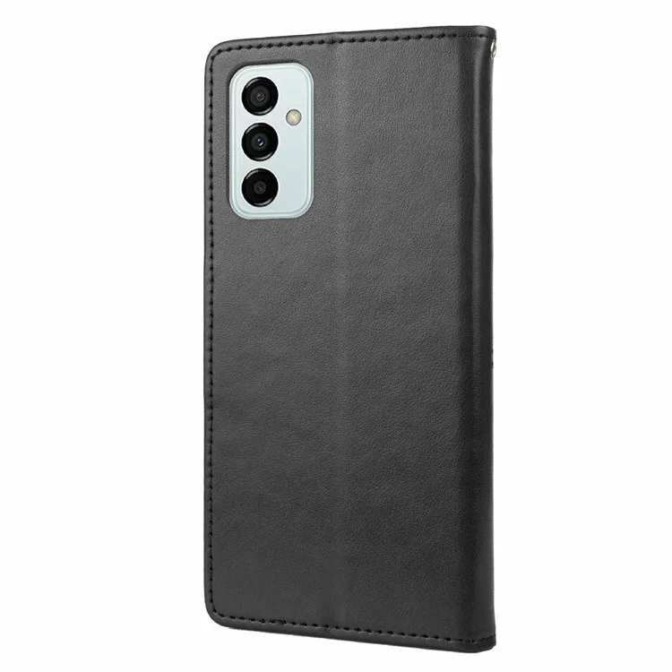 Para Samsung Galaxy M23 5G/F23 5G PU Curra Butterfly Flor Impressa Caso Stand Design da Carteira Tampa de Telefone Protetora - Preto