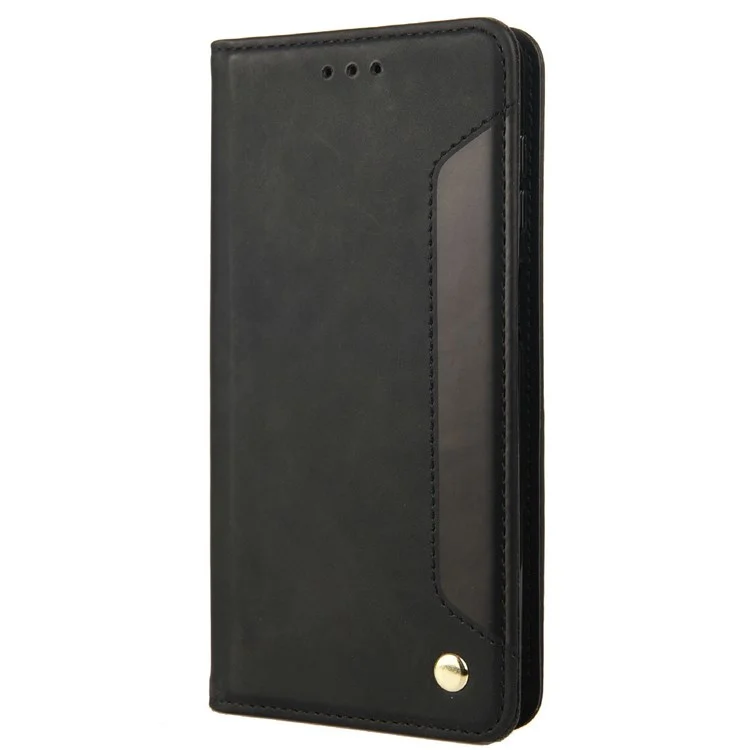 For Samsung Galaxy M23 5G/F23 5G Shockproof Phone Wallet Stand Cover Splicing Design PU Leather Anti-drop Case Shell - Black