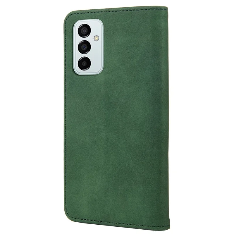 For Samsung Galaxy M23 5G/F23 5G Shockproof Phone Wallet Stand Cover Splicing Design PU Leather Anti-drop Case Shell - Green