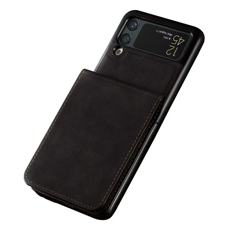 FORWENW pour Samsung Galaxy Z Flip3 5G Fantasy Series Skin-touch Cover Fente pour carte Conception en cuir PU Anti-chute Étui de téléphone cellulaire - Noir