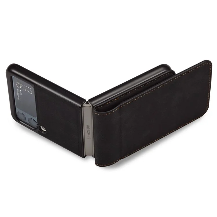 FORWENW pour Samsung Galaxy Z Flip3 5G Fantasy Series Skin-touch Cover Fente pour carte Conception en cuir PU Anti-chute Étui de téléphone cellulaire - Noir