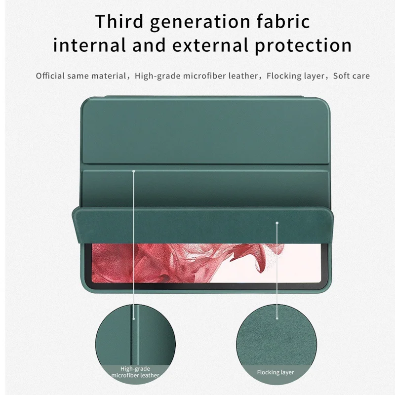 For Samsung Galaxy Tab S8 Ultra Auto Wake/Sleep Function Full Body Protection Tablet Case with Stand/Pencil Slot - Green