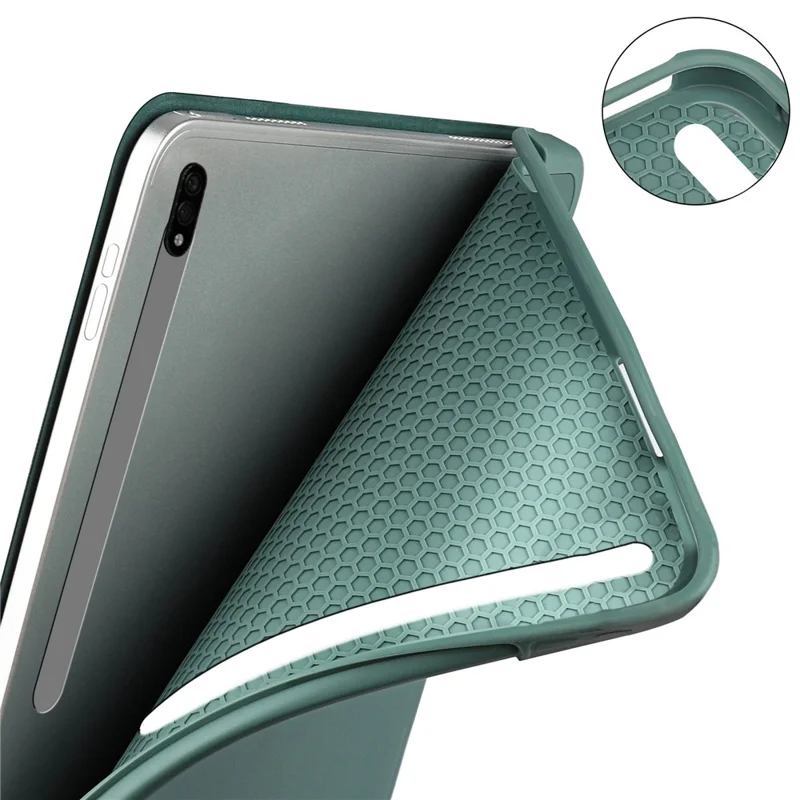 For Samsung Galaxy Tab S8 Ultra Auto Wake/Sleep Function Full Body Protection Tablet Case with Stand/Pencil Slot - Green