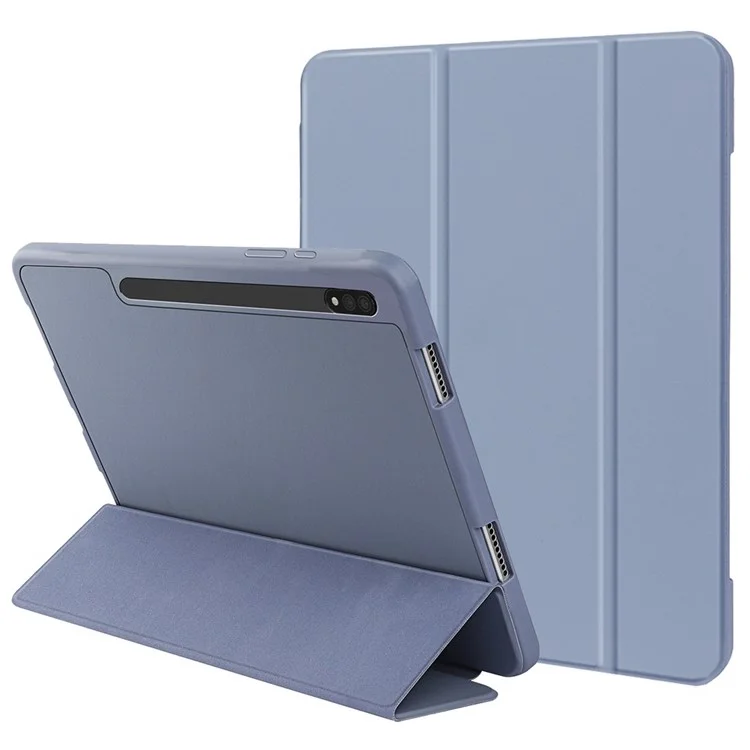 For Samsung Galaxy Tab S8 Ultra Auto Wake/Sleep Function Full Body Protection Tablet Case with Stand/Pencil Slot - Sky Blue