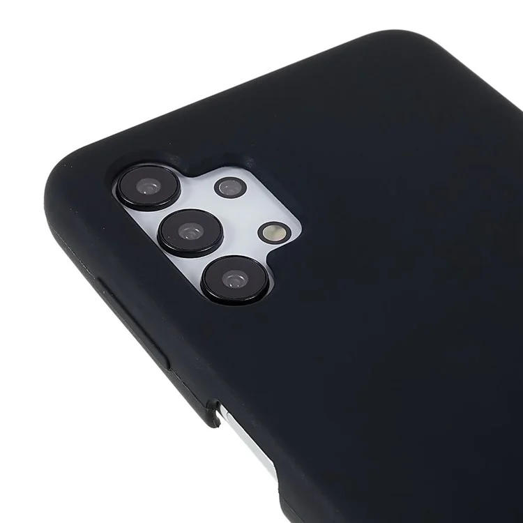 Для Samsung Galaxy A32 5G Solid Silacone Ultra Slim Shock-resept Phone Case Шелковисто-мороженое Шок-воздушная Крышка - Черный