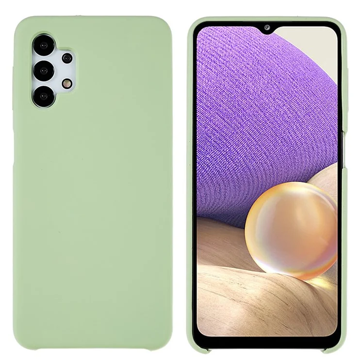 For Samsung Galaxy A32 5G Solid Silicone Ultra Slim Shockproof Phone Case Silky-Soft Touch Shockproof Back Cover - Green