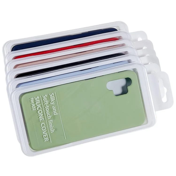 For Samsung Galaxy A32 5G Solid Silicone Ultra Slim Shockproof Phone Case Silky-Soft Touch Shockproof Back Cover - Green