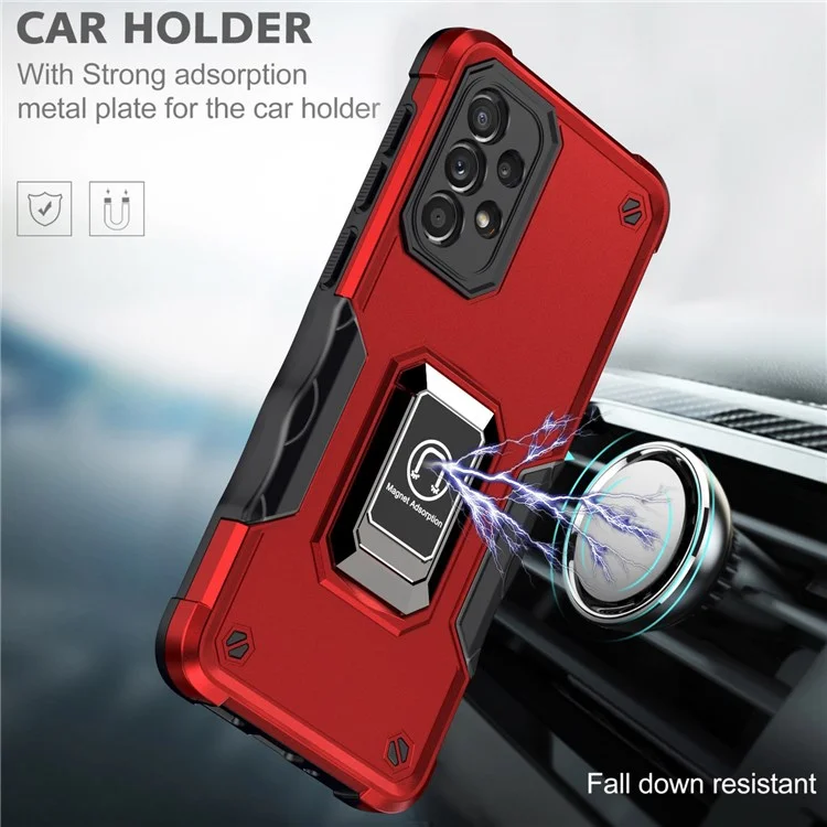 Pour Samsung Galaxy A73 5G Tochporop Hard PC Soft TPU Hybrid Phone Shell Case Avec Ring Kickstand - Bleu