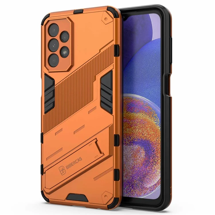 For Samsung Galaxy A23 5G (Global Version) / 4G Shockproof Armor Cover Hard PC Soft TPU Protective Phone Case with Kickstand - Orange