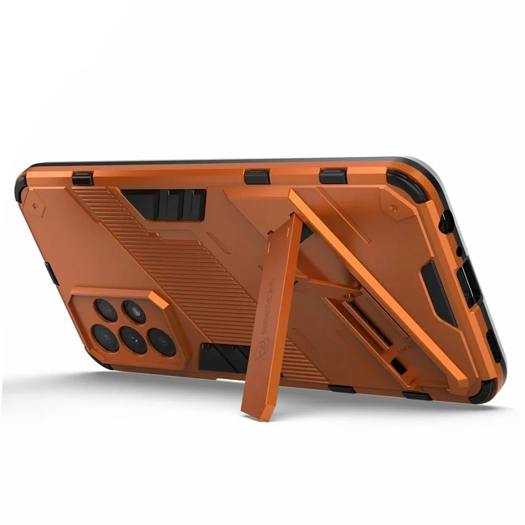 For Samsung Galaxy A23 5G (Global Version) / 4G Shockproof Armor Cover Hard PC Soft TPU Protective Phone Case with Kickstand - Orange