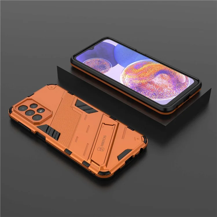 For Samsung Galaxy A23 5G (Global Version) / 4G Shockproof Armor Cover Hard PC Soft TPU Protective Phone Case with Kickstand - Orange
