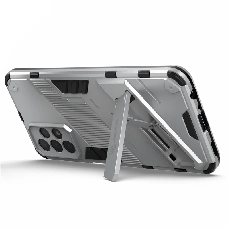 For Samsung Galaxy A23 5G (Global Version) / 4G Shockproof Armor Cover Hard PC Soft TPU Protective Phone Case with Kickstand - White