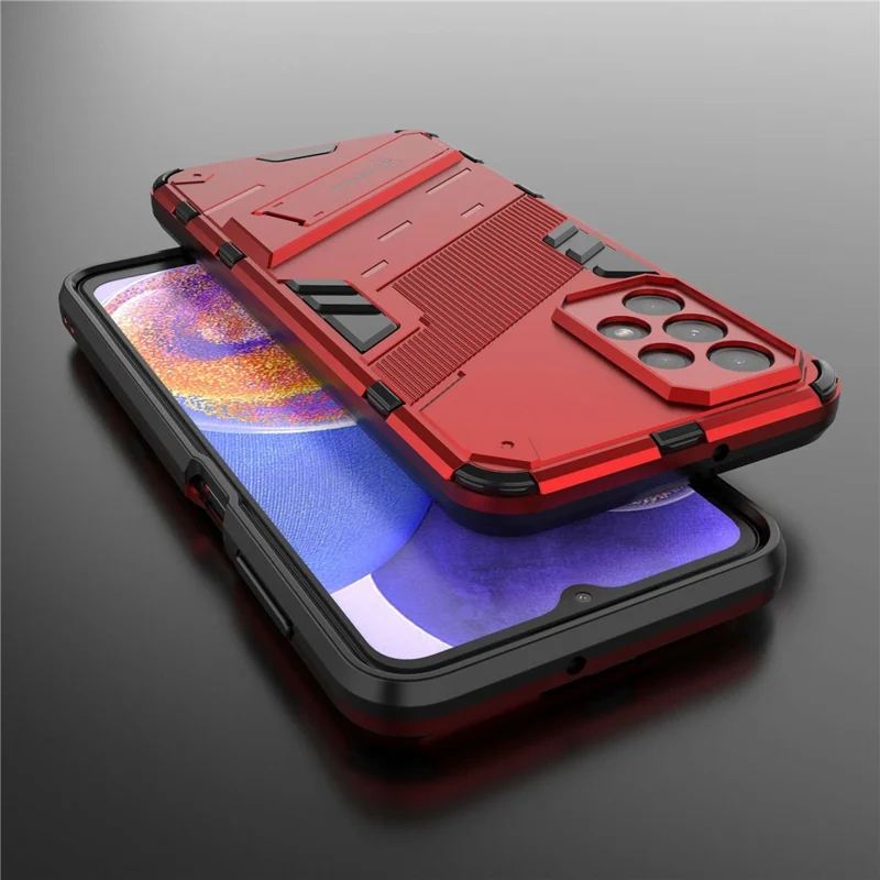 For Samsung Galaxy A23 5G (Global Version) / 4G Shockproof Armor Cover Hard PC Soft TPU Protective Phone Case with Kickstand - Red