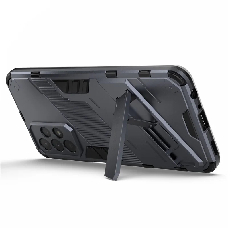 For Samsung Galaxy A23 5G (Global Version) / 4G Shockproof Armor Cover Hard PC Soft TPU Protective Phone Case with Kickstand - Grey