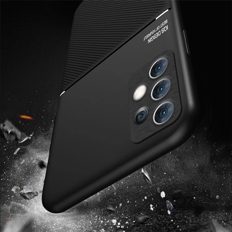 Para Samsung Galaxy A33 5G Imprinted PU Leather + TPU Hybrid Case Inner Metal Sheet Phone Cover - Preto