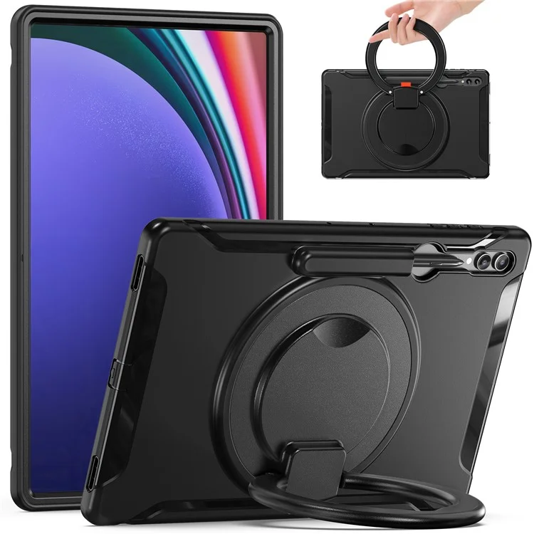 Für Samsung Galaxy Tab S10 Ultra X920 / S9 Ultra X910 / S8 Ultra X900 / X906 Rotary Kickstand PC + TPU Tablet Hülle mit Stifthalterung