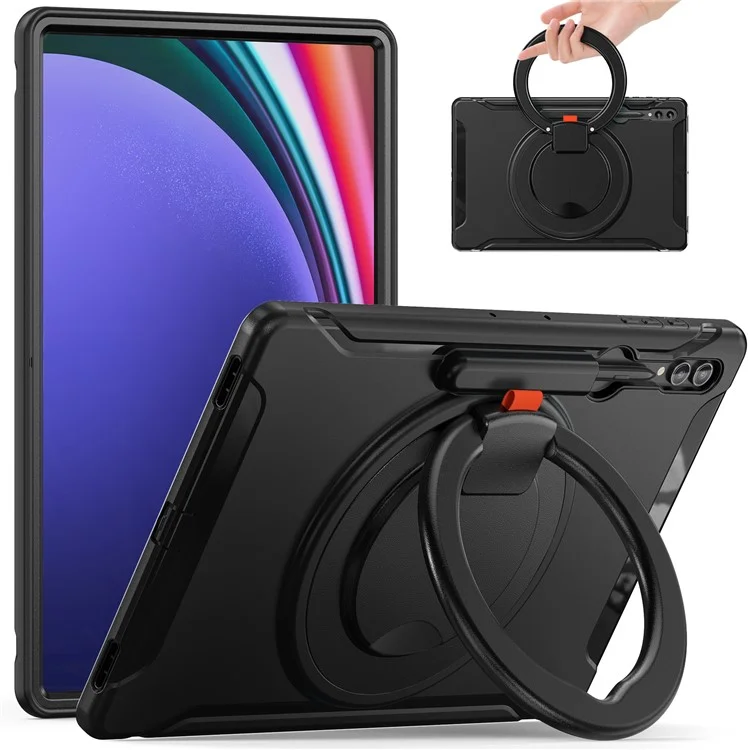 For Samsung Galaxy Tab S8 Ultra X900 / X906 / S9 Ultra Rotary Kickstand PC + TPU Tablet Case Cover with Pen Slot