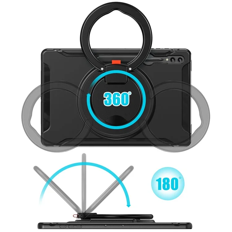 Für Samsung Galaxy Tab S10 Ultra X920 / S9 Ultra X910 / S8 Ultra X900 / X906 Rotary Kickstand PC + TPU Tablet Hülle mit Stifthalterung
