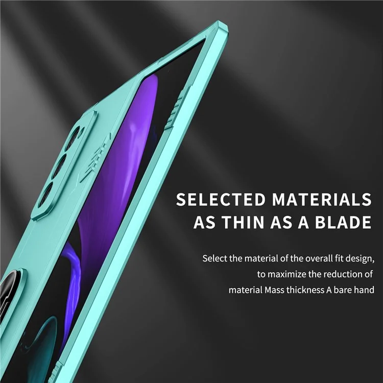 Pour Samsung Galaxy Z Fold2 5G Rotation Metal Ring Kickstand pc + Tpu Téléphone Couvercle de Pliage Résistant Aux Rayures - Bébé Bleu