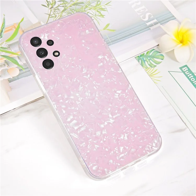IPAKY para Samsung Galaxy A13 4G IMD Capa de Telefone Caso TPU Borda Macia + Acrílico Duro Fundo Capa Protetora - Rosa