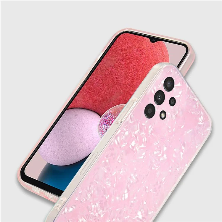 IPAKY para Samsung Galaxy A13 4G IMD Capa de Telefone Caso TPU Borda Macia + Acrílico Duro Fundo Capa Protetora - Rosa
