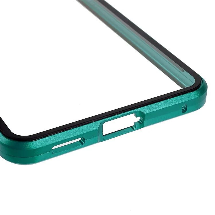 Pour Samsung Galaxy S21 fe 5G Bumper Métallique + Coque en Verre Trempé Double Face 360 ​​degrés Full Body Protection Magnetic Phone Case - Vert