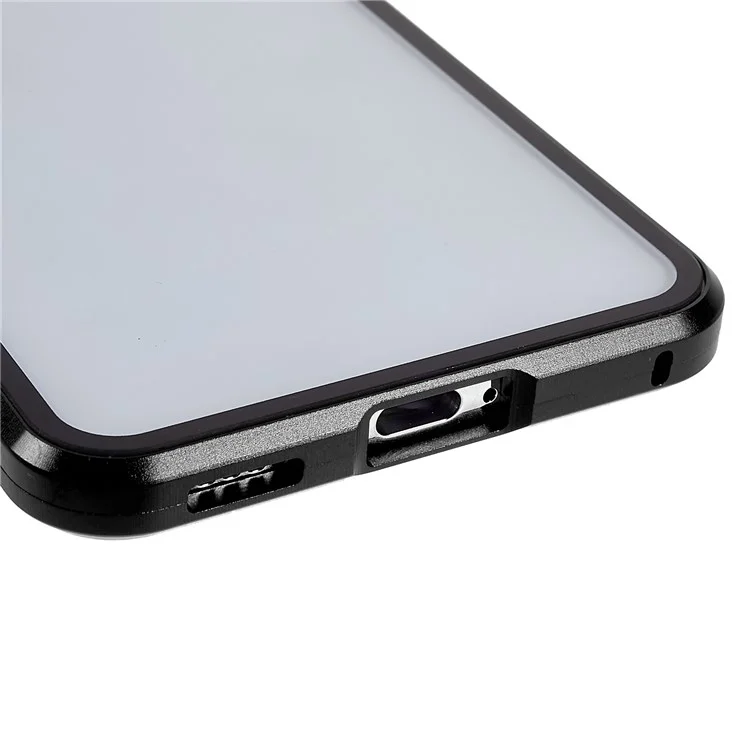 For Samsung Galaxy S22+ 5G 360 Degree All-inclusive Protection Metal Bumper + Double-sided Tempered Glass Shockproof Phone Cover with Magnetic Closure - Black