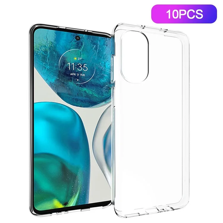 10 pezzi / confezione per Motorola Moto G52 4G / G82 5G Custodia per telefono anti-polvere Taglio preciso Custodia per telefono in TPU trasparente senza filigrana