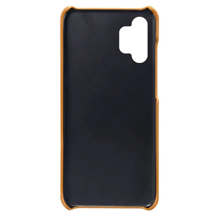 For Samsung Galaxy A13 4G Multipurpose Card Slots Phone Protector PU Leather Coated Hard PC Cover Case Shell - Orange