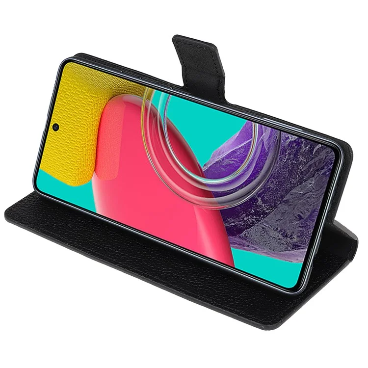 Para Samsung Galaxy M53 5G Litchi Texture Wallet Case de Billetera PU Cubierta de Teléfono de Cuero PU
