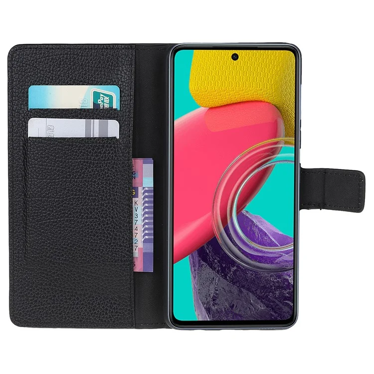 Para Samsung Galaxy M53 5G Litchi Texture Wallet Case de Billetera PU Cubierta de Teléfono de Cuero PU