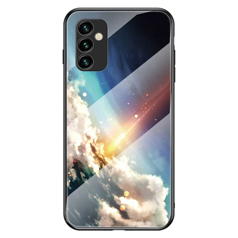 Para o Samsung Galaxy M23 5G/F23 5G Anti-arranharia o Padrão Estrelado do Céu de Vidro Temperado de Costas+pc+tpu Tampa Protetora - Céu Estrelado Brilhante