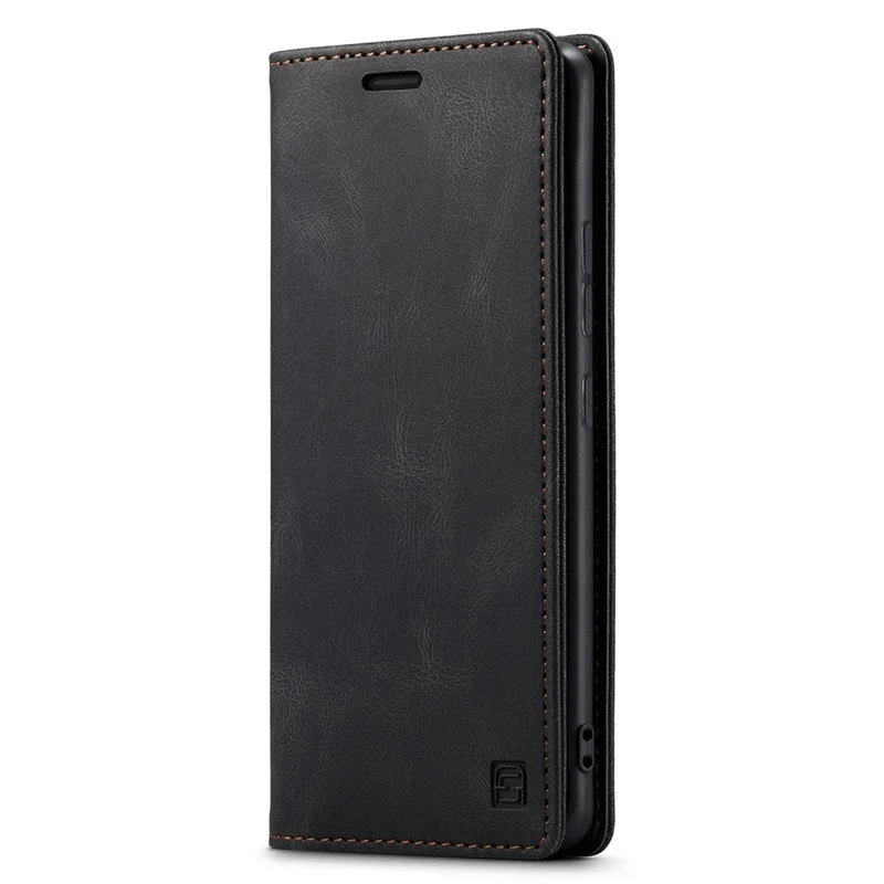AUTSPACE A01 Series for Samsung Galaxy S22+ 5G PU Leather Case RFID Blocking Wallet Flip Stand Cover - Black