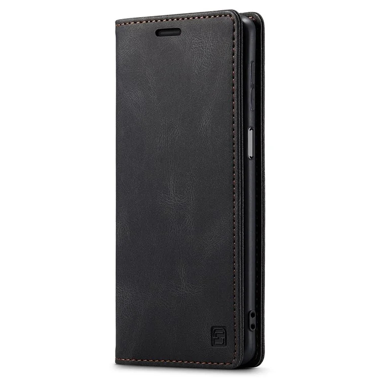 Autspace A01 -serie Für Samsung Galaxy A32 5G/M32 5G PU Leder Schutzhülle, Bump Proof RFID Blockierende Magnetverschluss Vintage Frosted Wallet Stand Flip Cover Abdeckung - Schwarz